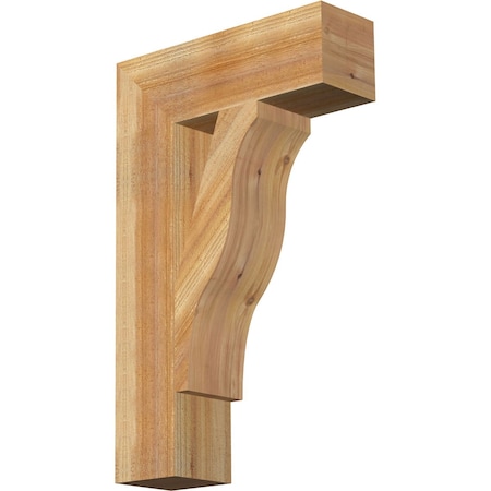 Ekena Millwork Funston Block Rough Sawn Bracket, Western Red Cedar, 6"W x 20"D x 32"H BKT06X20X32FST05RWR